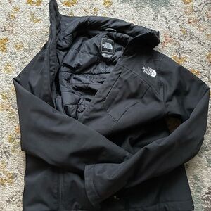 The North Face Classic Black ski jacket with hood